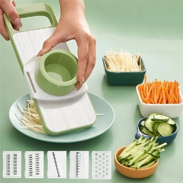 Multi-functional Vegetable Slicer & Cutter (5 Blades) - Image 2